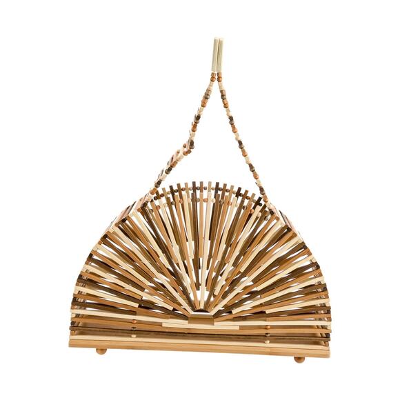 Cult Gaia Handbags - Cult Gaia Bamboo Tan Cupola Dome Bag Natural Semi-Circle Handbag Purse